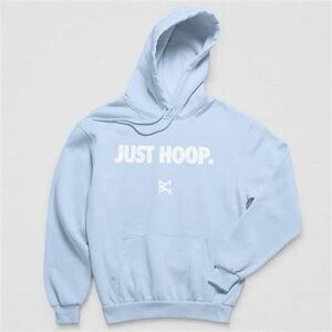 Light Blue Just Hoop Hoodie - Bucket Culture - size M